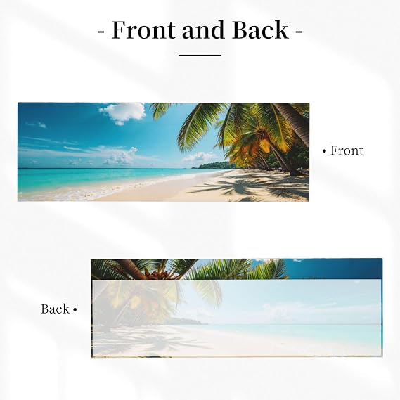 2 Pack Beach Valances for Windows, Rod Pocket Valance for Windows Kitchen Living Room Decoration, Kitchen Curtains 54 x 18in