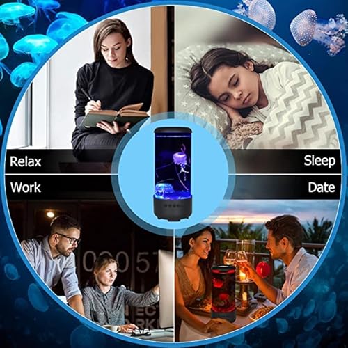 Cosney Jellyfish Lava Lamp With Bluetooth & White Noise Sound, 33 Led 7-Color Changing Light & 5 Levels Brightness Aquarium Mood Lamps For Relaxing, Decorating, Lava Lamps For Kids And Adults (Black) #TOP4