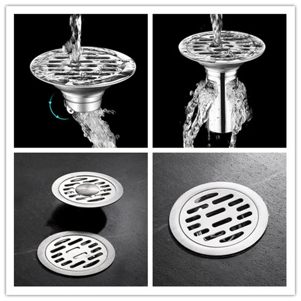 Desagües de Piso de Acero Inoxidable para Ducha, antiolores, para bañera, antifugas, atrapapelos, Accesorios de baño y Cocina, I, 1 Pieza (G 1 Pieza)