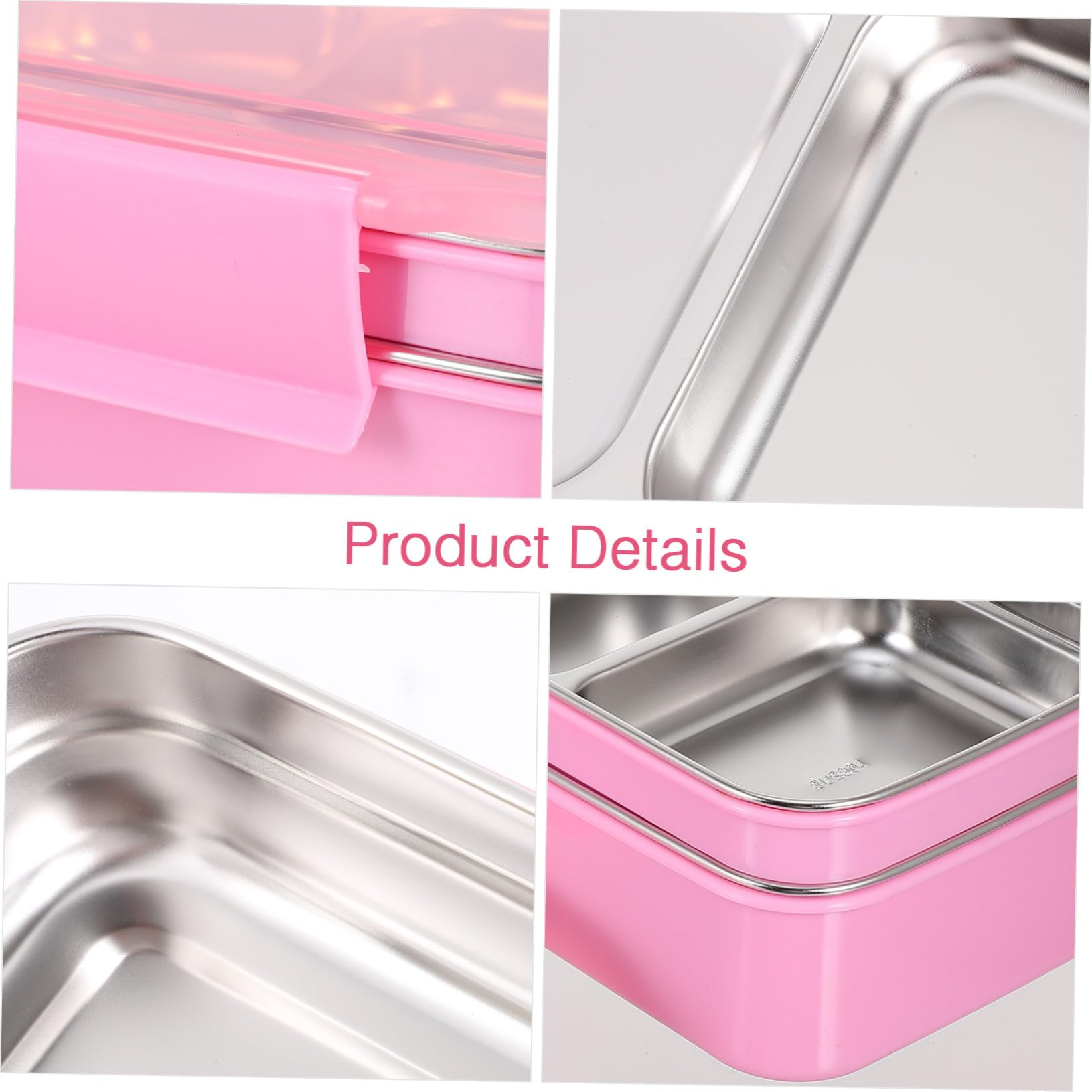 Fiambrera Bento de Acero Inoxidable Doble con Cubiertos y Bolsa Térmica Rosa para Estudiantes y Oficina Resistente al Calor y Portátil para Almuerzos Diarias