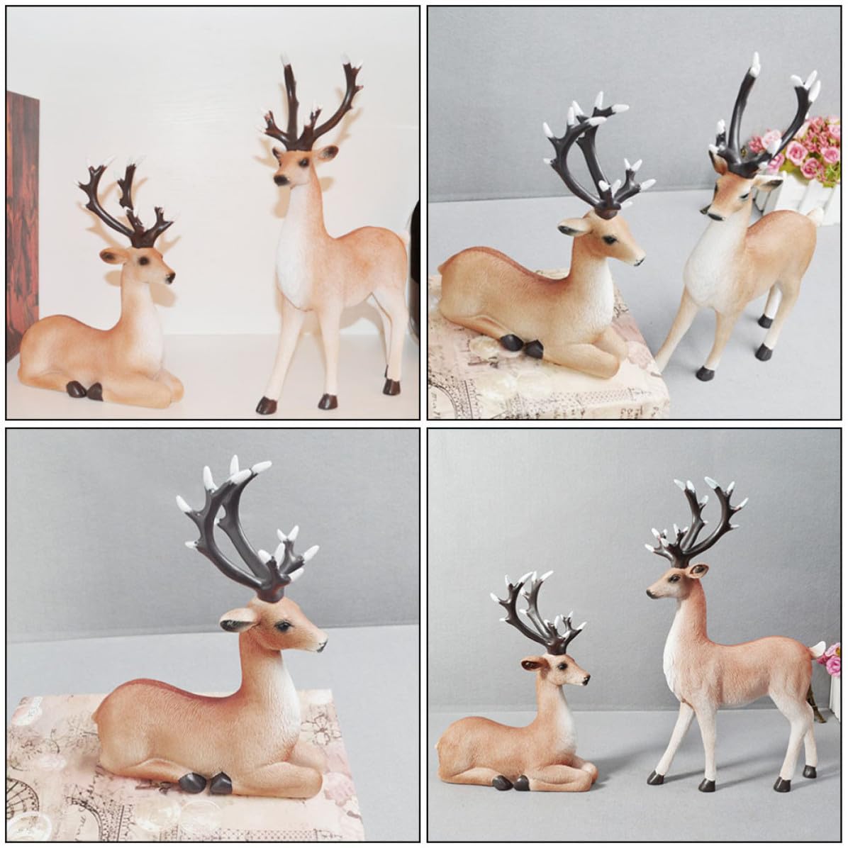 Adorno de Alce de Resina, Modelo de Alce, Decoración de Escritorio, Figura Decorativa para Hogar y Salón, para Mesa y Mueble de TV, Adorno Creativo