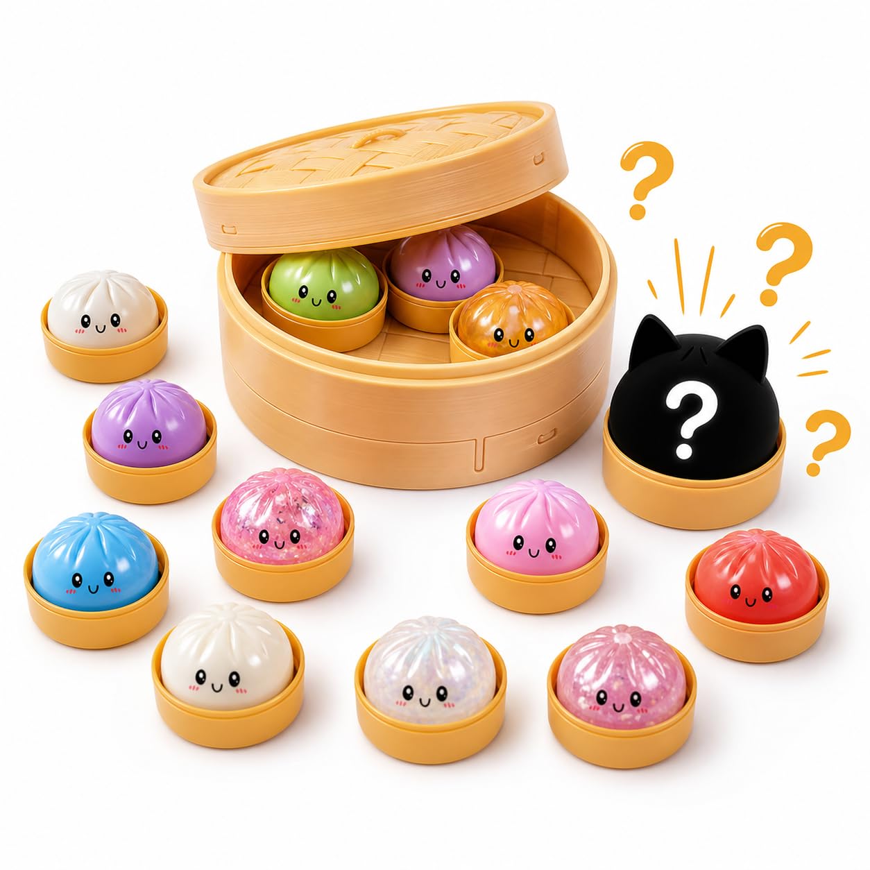 1 Packs Mini Dumpling Squishy Mystery Box, Dumpling Squishy Mystery Box Mini,Surprise Squishies For Teens & Adults, Stress Relief Fidget Sensory Collectible,Perfect For Desk