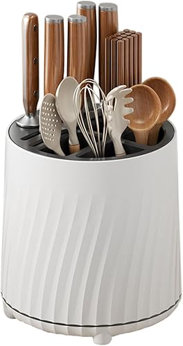 Soporte para palillos rotatorio para cuchillos multifunción giratorio de 360 grados para cuchillos de cocina, tenedor, caja de almacenamiento negro
