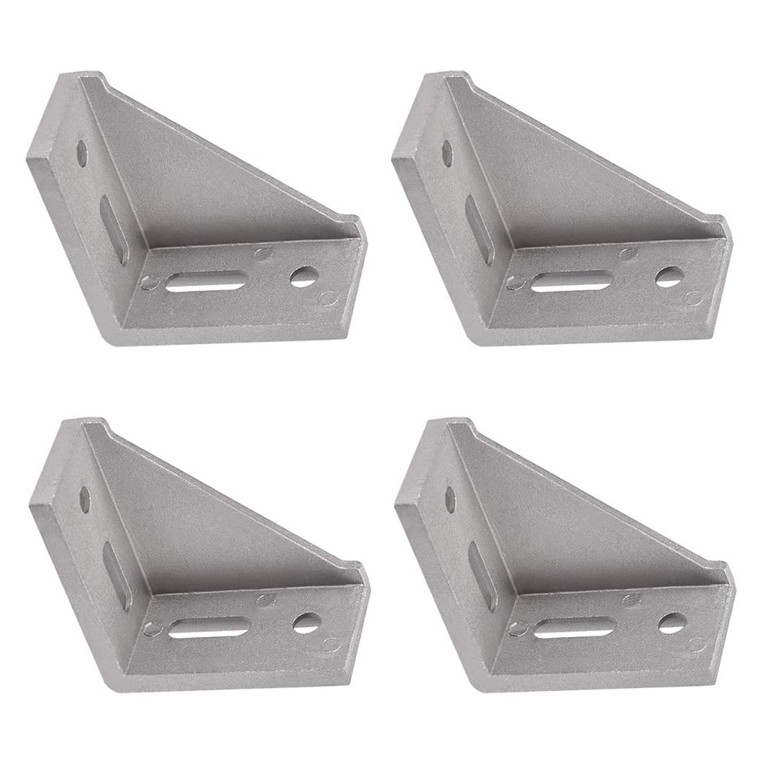 TA-VIGOR 4 Pcs Angle Corner Bracket Gusset 80mm x 80mm for 4040 Series Aluminium Extrusion Inside Corner Support, Silver