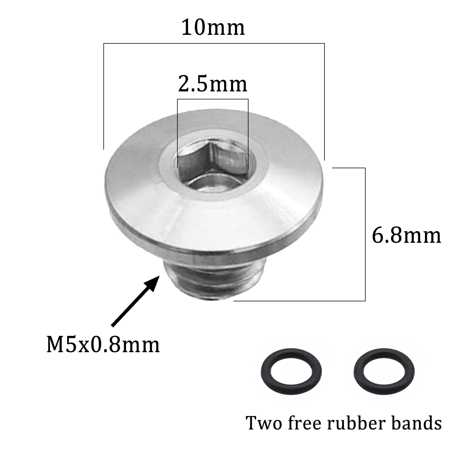 VGOL 2Set Vite di Spurgo per Bicicletta O Ring Vite Tappo Olio Corpo Diviso per Bicicletta Bulloni in Lega di Titanio TC4 M5x10mm Compatible con Shimano XT SLX Zee Deore LX (colorato