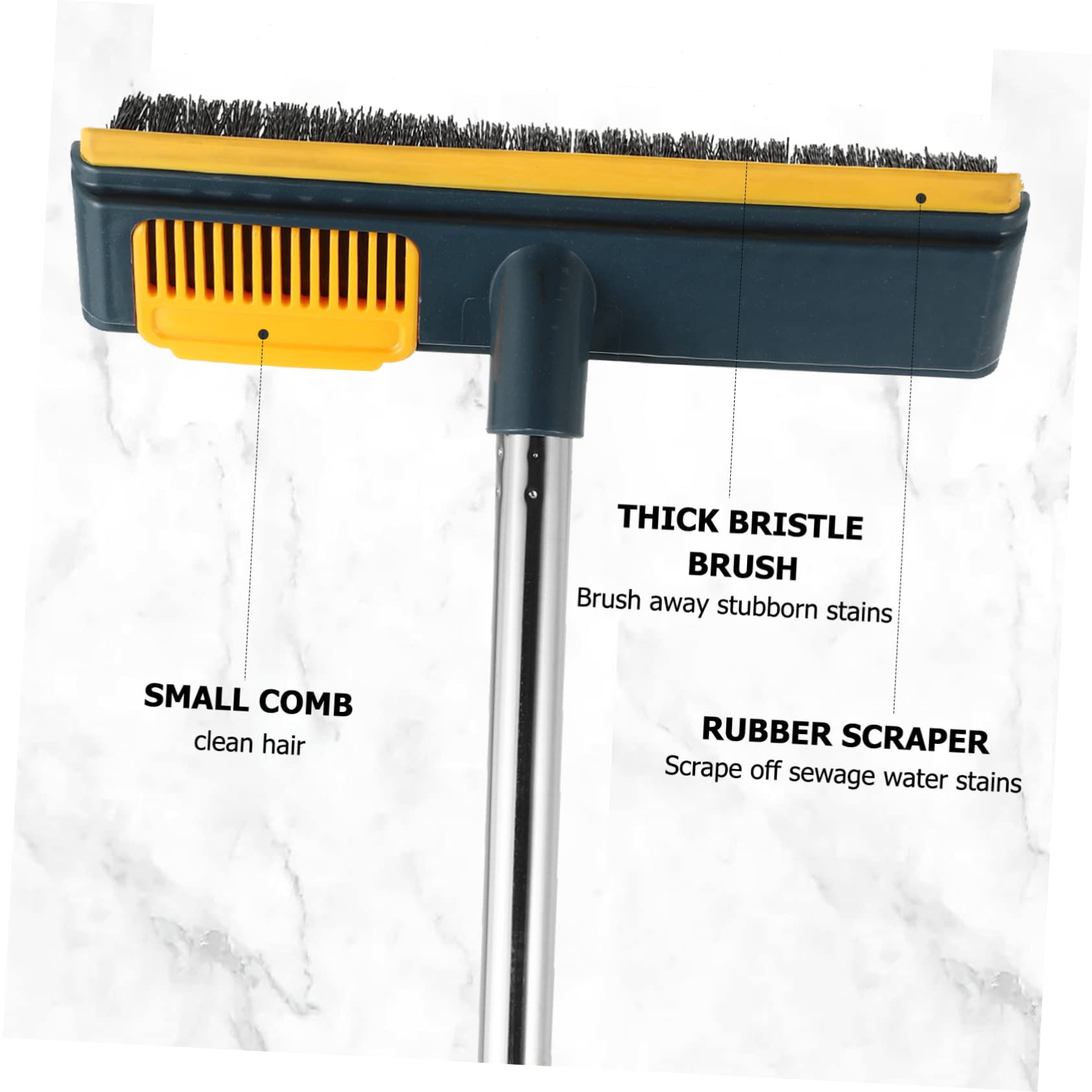 HOODANCOS Scrub Brush Long Handle 108cm Yellow Suitable for Corners Easy to Use Home and Bathroom Cleaning