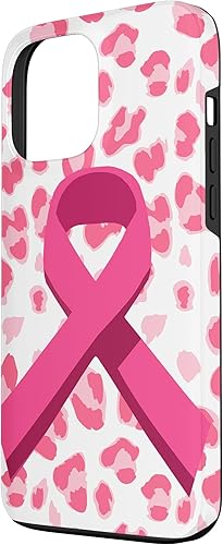 Miniatura 2 de Funda para iPhone 13 Pro Max con cinta rosa en estampado de leopardo para concientización sobre el cáncer de mama