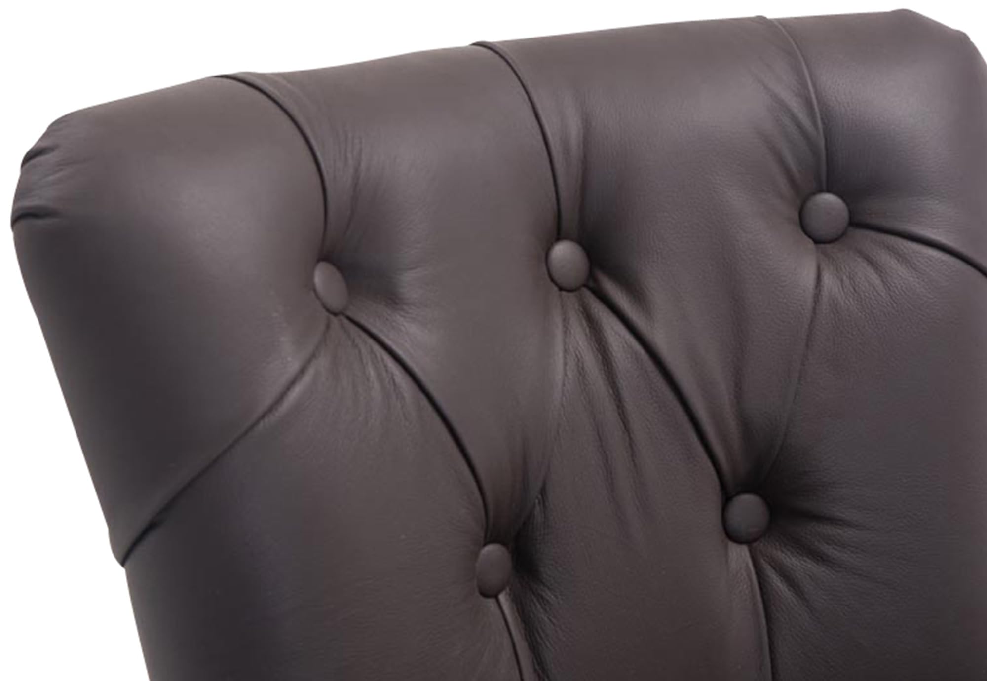 CLP Tabouret De Bar Lakewood Revętement Cuir Véritable I Sičge Bien Rembourré I Chaise Haute avec Pičtement A 4 Pieds Et Repose-Pieds en Bois, Couleur:Marron