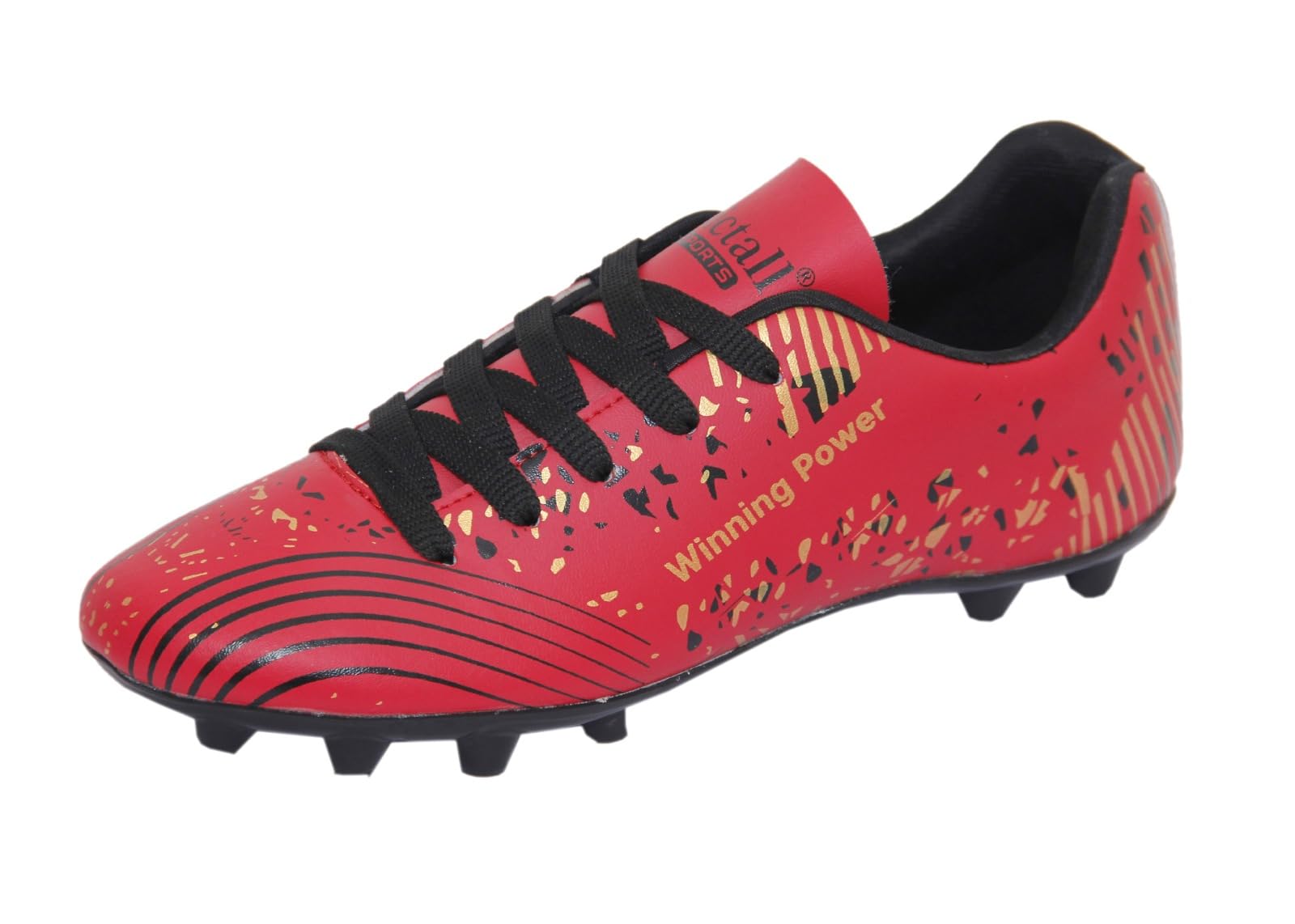 Victall Football Shoes, Red PU, Water Resistant, Breathable, Lightweight, Flexible Outsole, Lace-Up, Unisex Adult Sports Footwear-picture-10