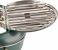 Vista 9 de Olla para freír, freidora verde profundo con termómetro, sartén de acero inoxidable para uso doméstico en la cocina.