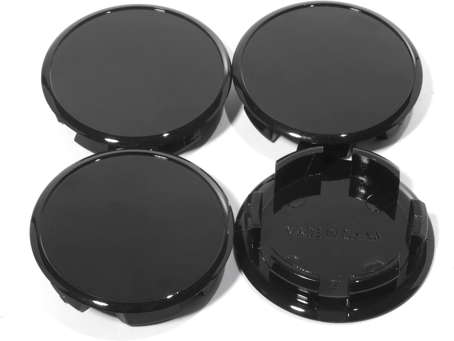 Open End Plus Plug Center Caps for Trailer RV Replacement EZ Lube Cap, 2.22in, Chrome, 4PCS