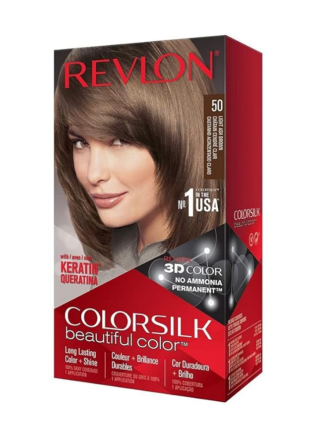 Revlon Colorsilk Beautiful Color, Permanent Hair Dye with Keratin, 100% Gray Cov y Cov main image 1