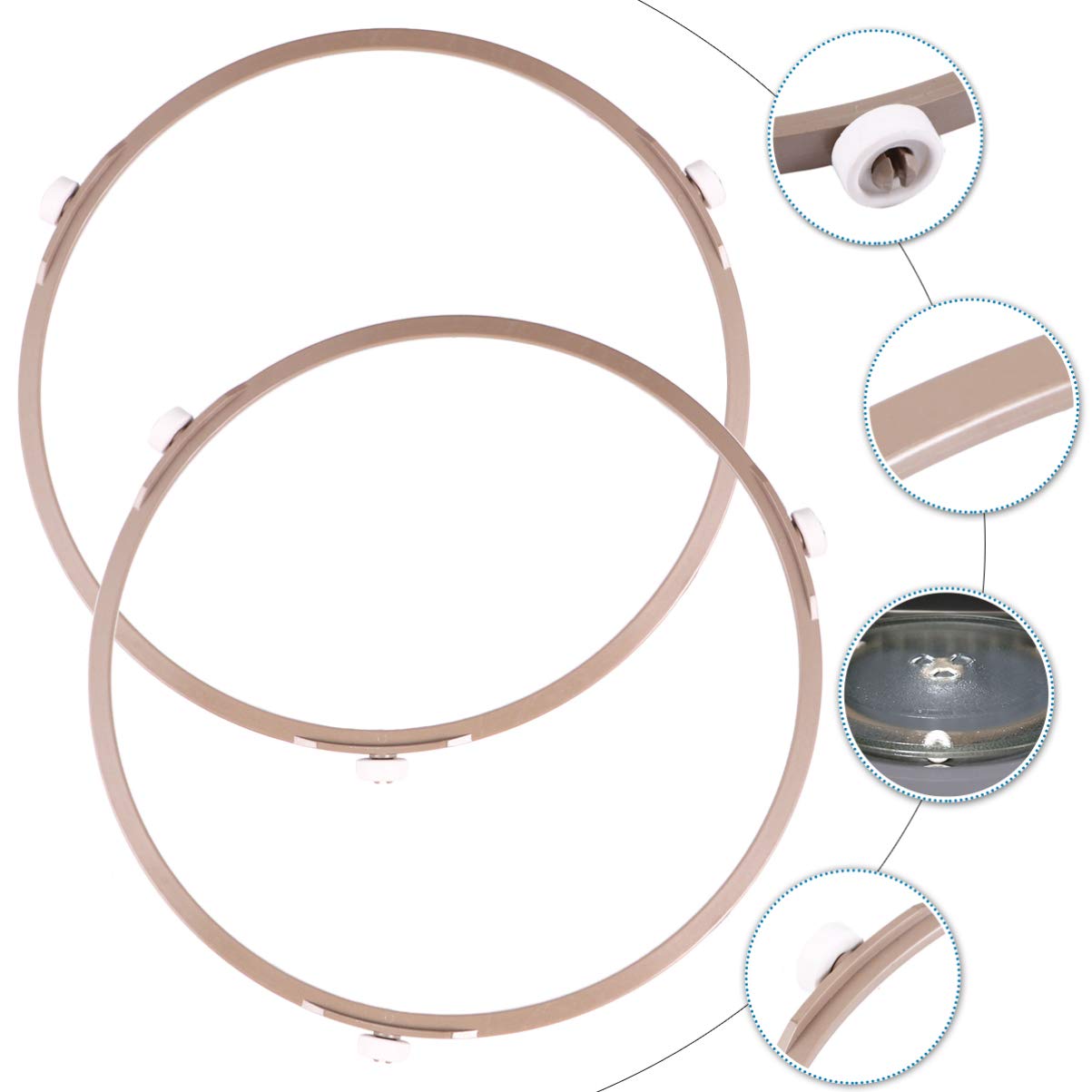 YARNOW Mikrowelle Drehring 22cm Durchmesser 1,4cm Rad Universal Mikrowelle Drehteller Glasteller Halter Plattenspieler Ring Stützring Mikrowellen Ersatzteil Zubehör 2 Stück