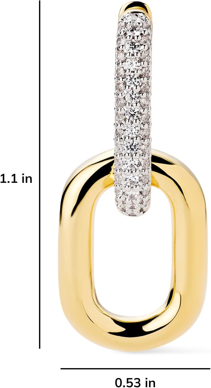 Ana Luisa Ash Double Hoop Earrings for Women - 14K Gold Plated, Silver & Two-Tone Drop Dangle Hoop Earring - Trendy Paperclip Link Huggie Hoop - Hypoallergenic, Water-Resistant & Tarnish-Free Jewelry - Image 3