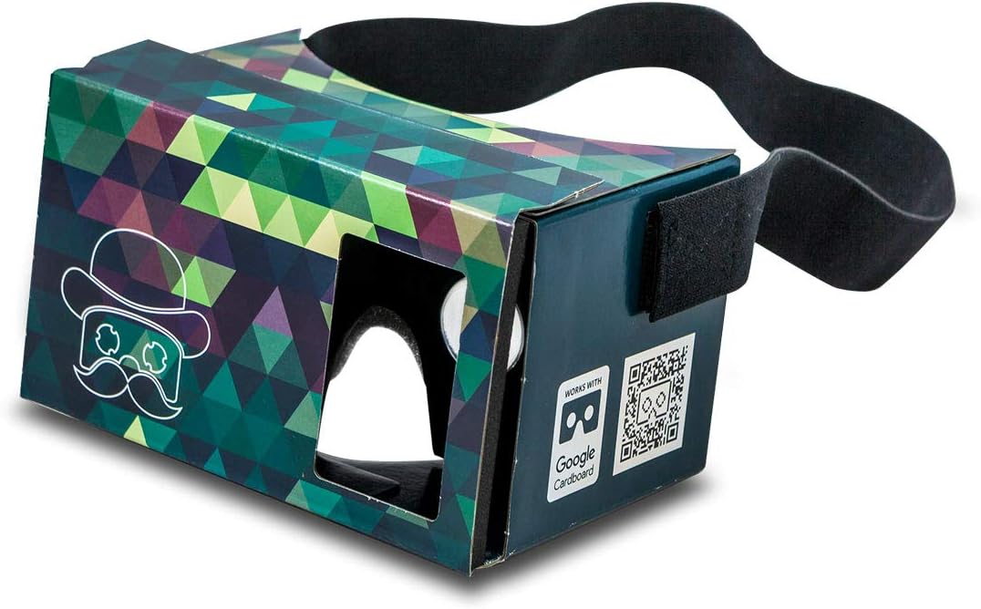 POP! Cardboard Google Cardboard with Free Head Strap and Cushion for Android and iPhone, Fits Every Phone, Including Lenses, 3D VR Glasses Virtual Reality Viewer VR Goggles