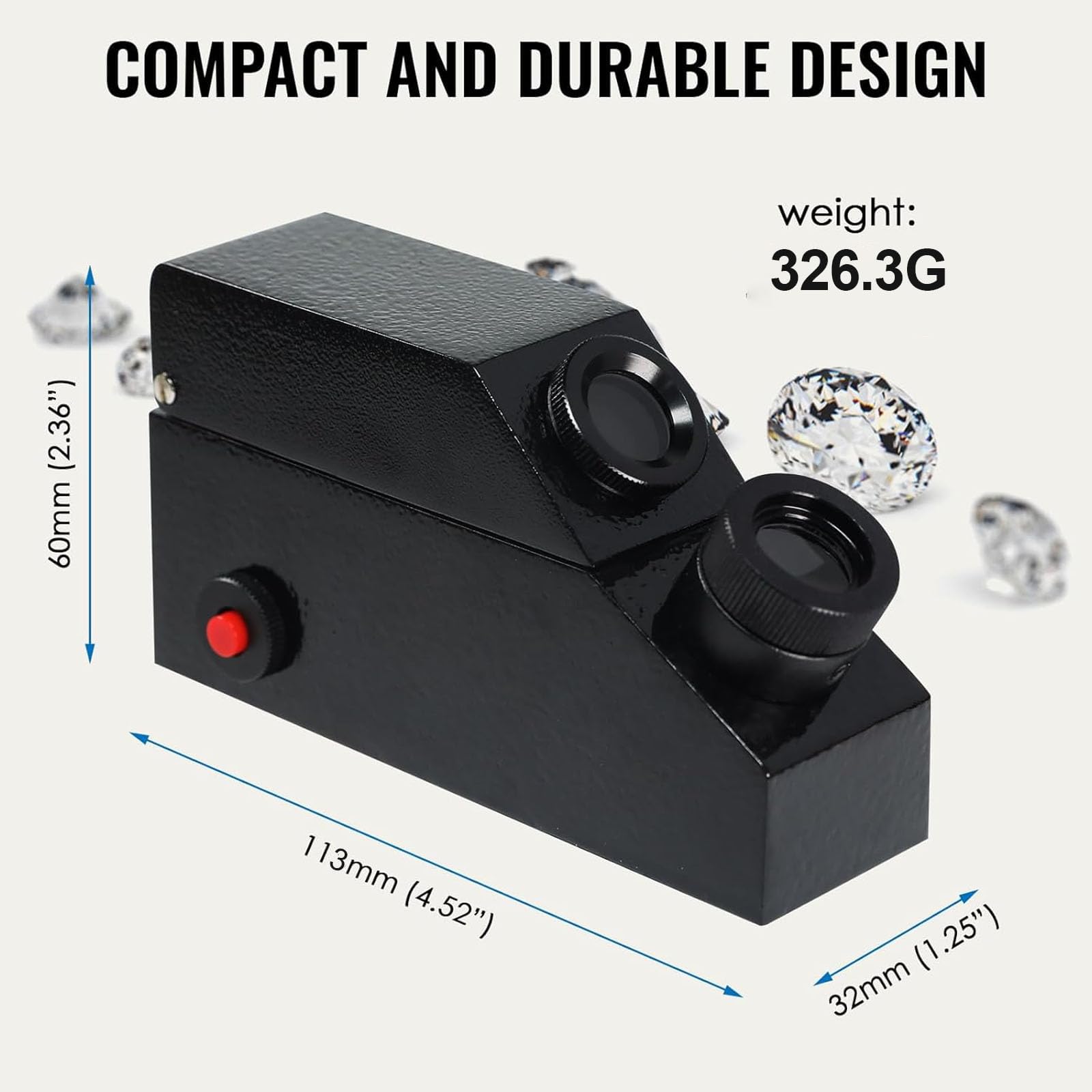 Refractómetro Para Gemas, Refractómetro Profesional Para Joyería Con Luz Integrada, Índice De Refracción De 1,30 A 1,80, Precisión De 0,01, Herramienta Portátil De Identificación De Gemas Para Joyeros