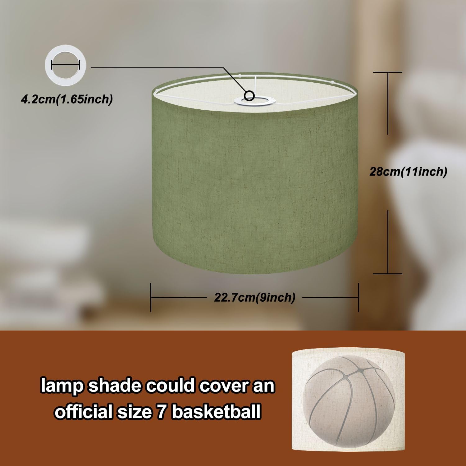 Lampshades Lamp Shades set of 2 Khaki Green Olive Grunge Texture Vignette Matte Dirty Lamp Shades for Table Lamps Floor Lamps Pendant Light Shade Drum Lampshades Boho Light Cover