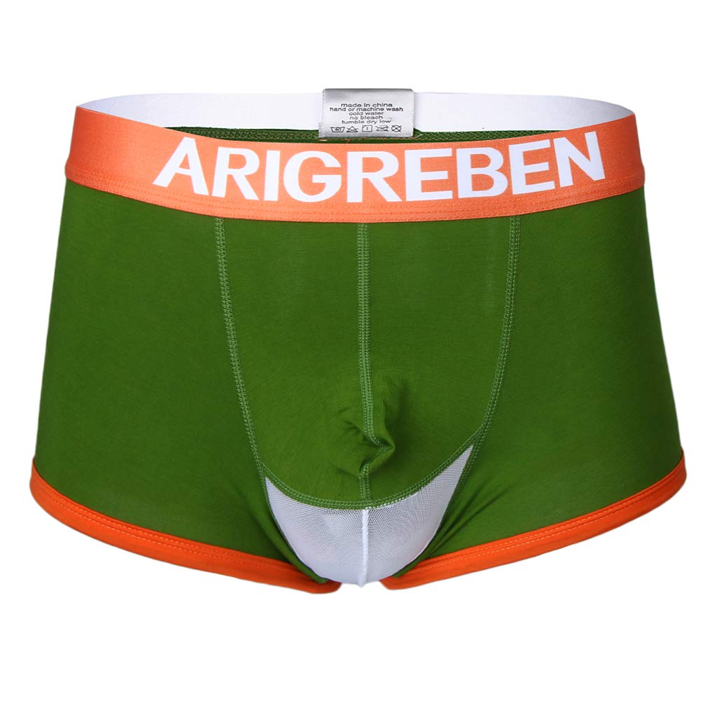 nivaa Men Briefs Mesh Bulge Pouch Boxers Underwear Shorts Male Panties L Green-picture-50