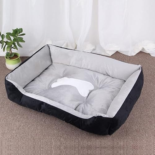 LENAUQ Hundebett Großes waschbares Hundesofa Couch, weiches bequemes Haustierbett Korb Orthopädisches Kennel Bett mit Super Soft Cosy Plüsch für große mittlere Hunde - XL 90x70 cm Cover