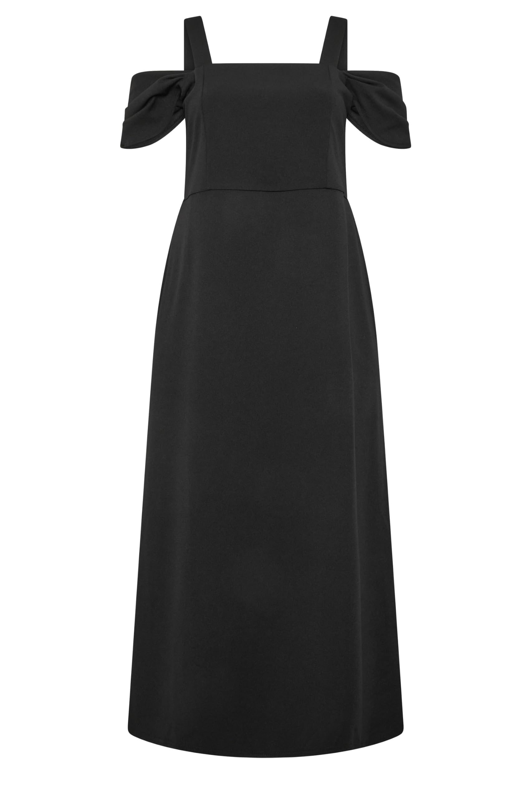 Yours Women's Maxi Dress - Cold Shoulder - Black - Size 22