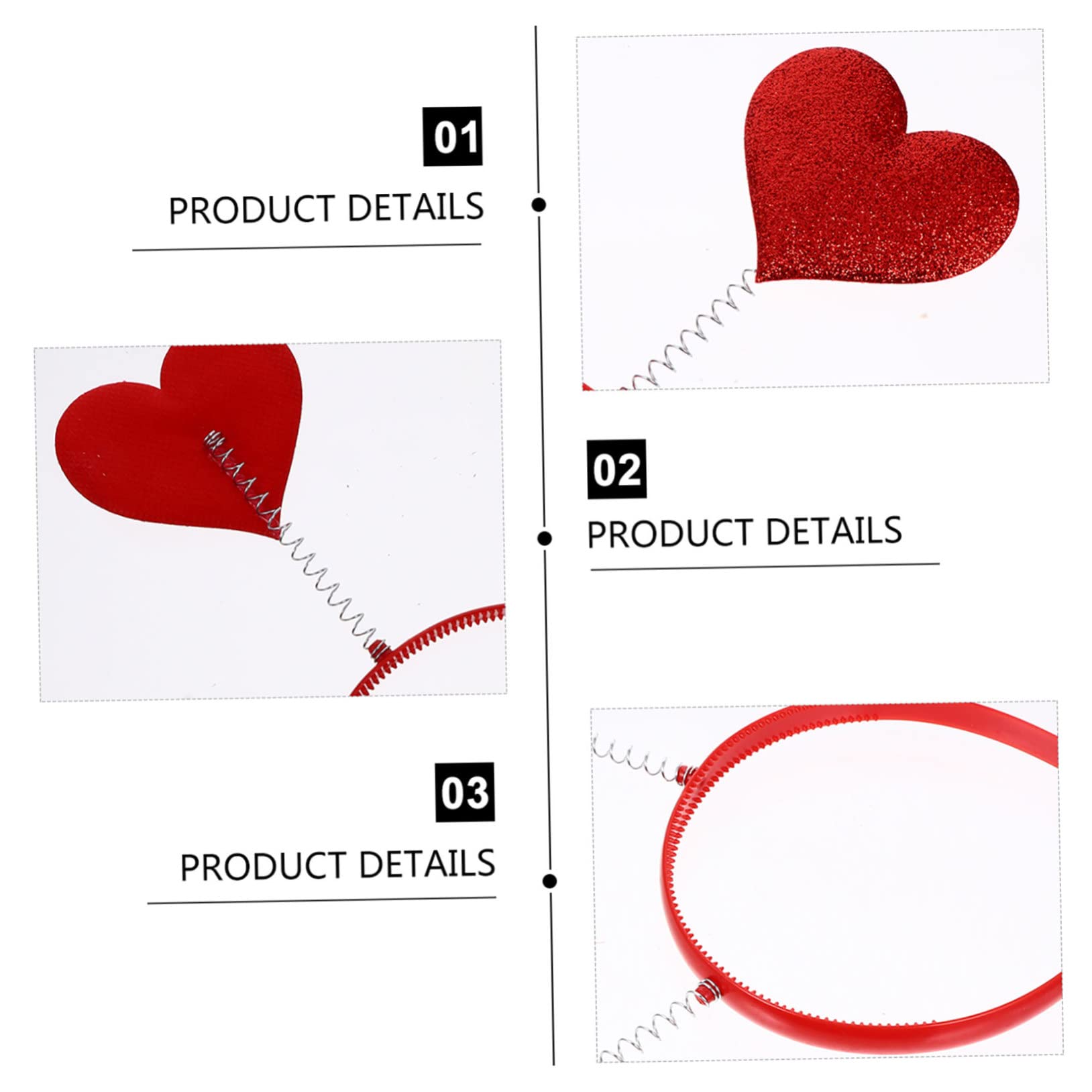 Healeved 18piezas Diadema De Corazón Para Mujeres Accesorios De Pelo Para Día De San Valentín Decoración De Fiesta Original Diseño Creativo y Cómodo