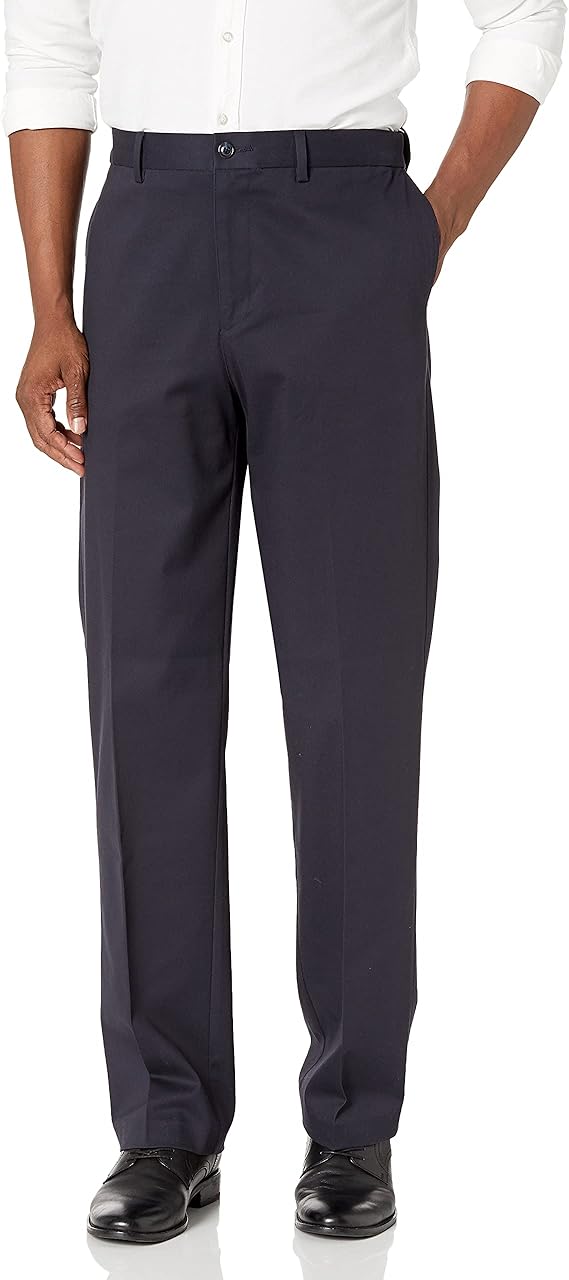 Savane Men's Flat Front Stretch Ultimate Performance Chino Pants With