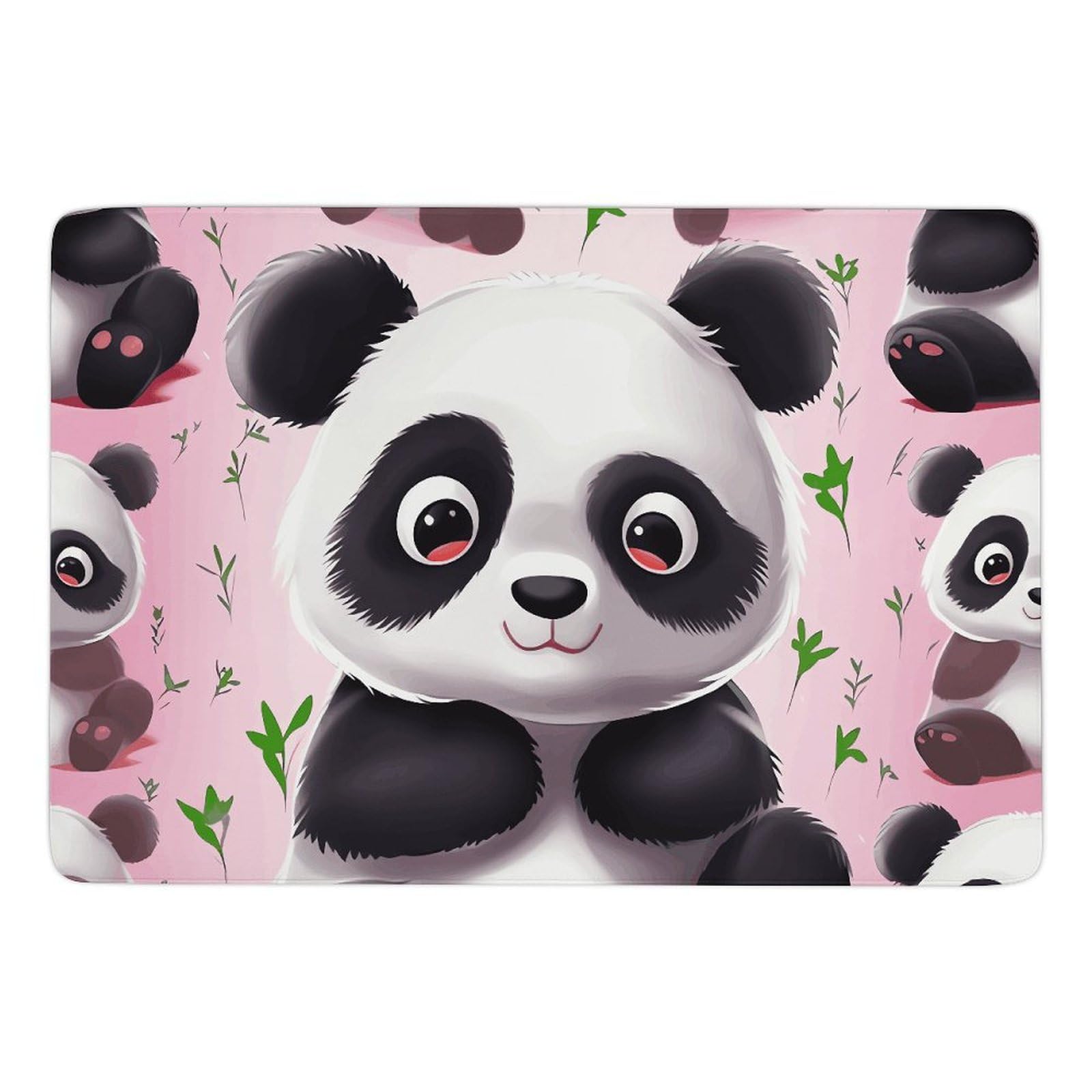 Tapis de bain lavable avec motif panda mignon pour éviter les glissades