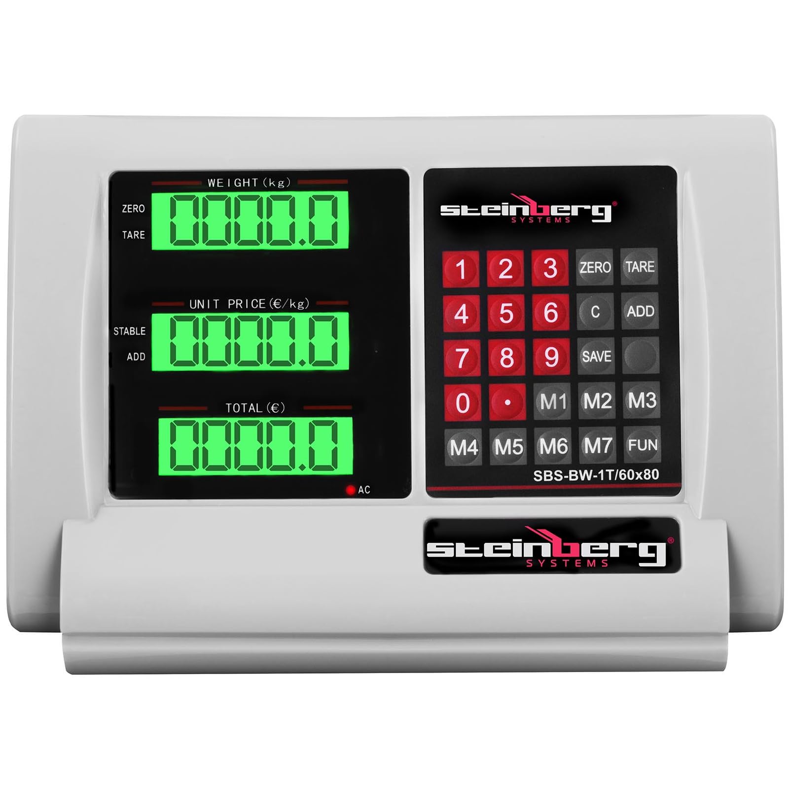 Steinberg Systems - Bilancia da pavimento SBS-BW-1T - 1000 kg campo di misura / 200 g precisione -display radiocomandato