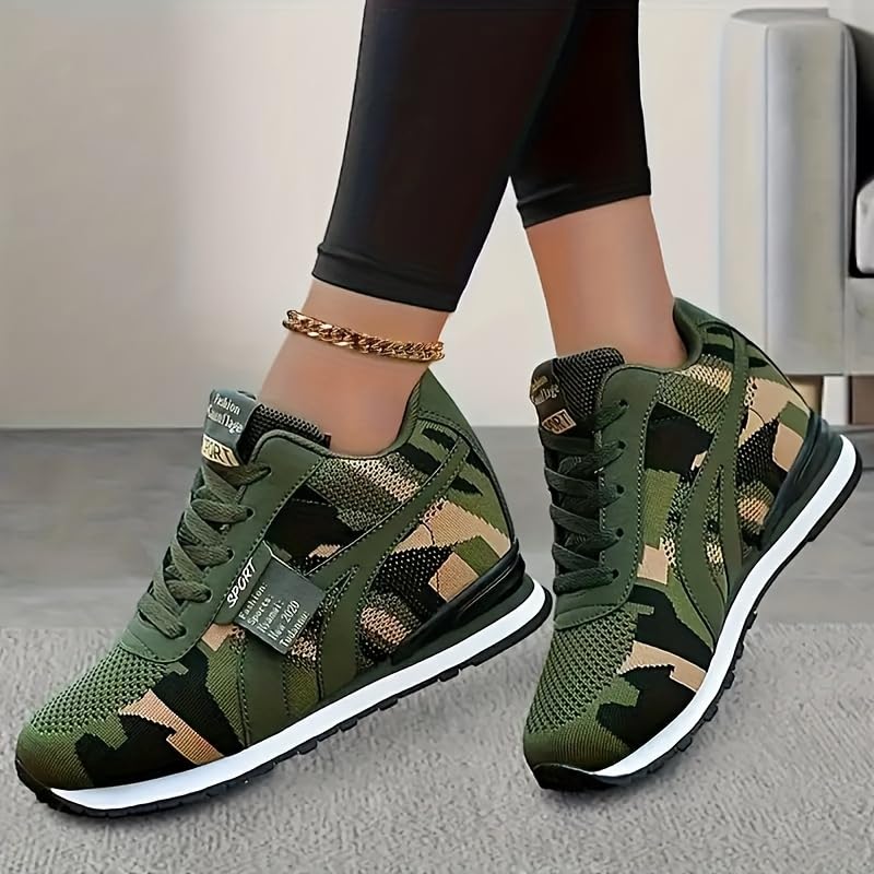 Stylish Camouflage Pattern Sneakers - Soft Cushioning, Breathable, Secure Closure, Fashion Lace Up - Ladies Comfortable Outdoor Hiking Trail Casual Wear Shoes4