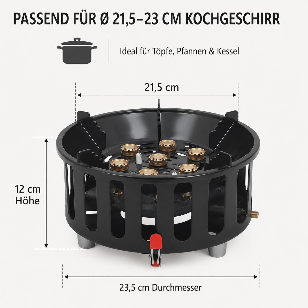 Réchaud de camping 21000 W, portable, avec 3 adaptateurs pour propane et butane, cuisinière à gaz d'extérieur légère avec allumage électronique, idéal pour les randonnées, la randonnée et le camping