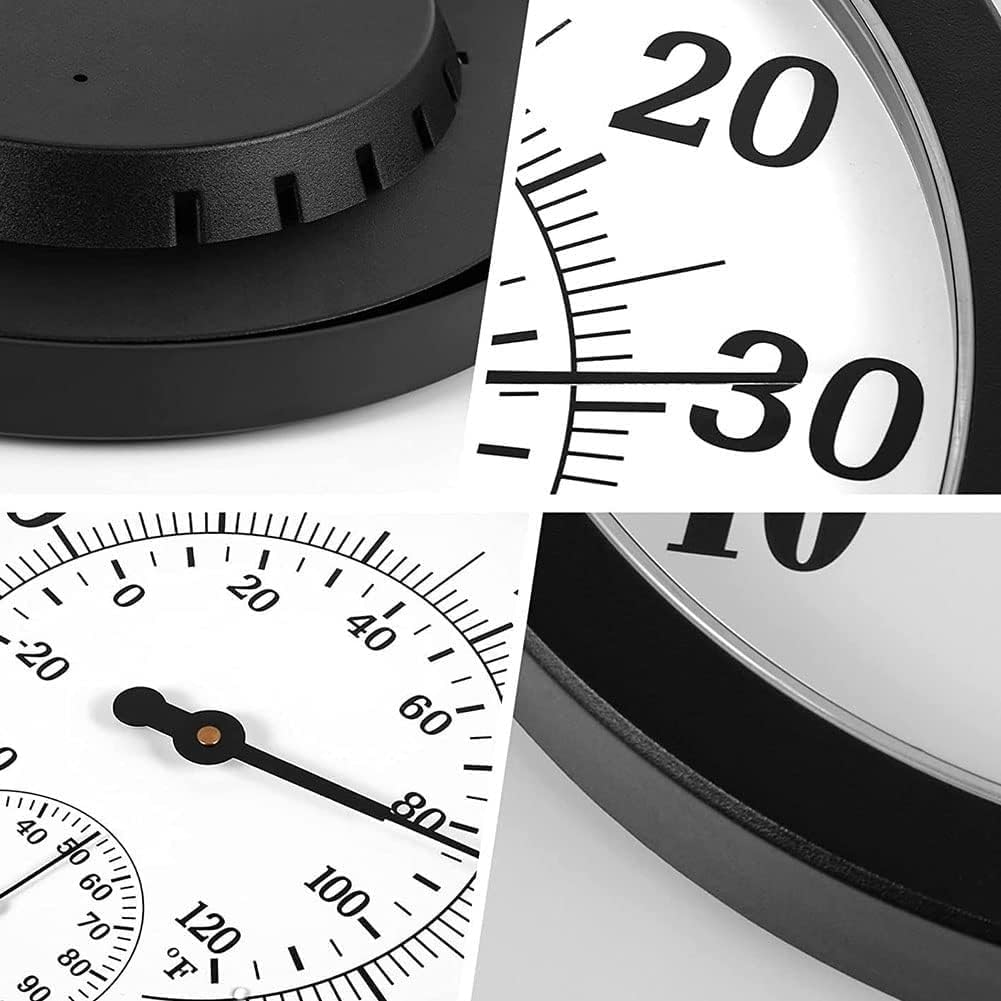 25CM Decorative Thermometer Hygrometer Clock for Garden Wall Decor Indoor Outdoor Thermometer Home Decoration Temperature Gauge