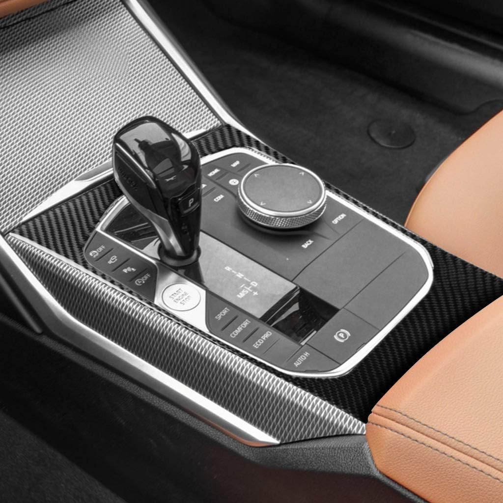 OritechCarbon Fiber Center Console Gear Shift Panel Frame Trim Cover for BMW 3 Series 2020 2021, 4 Series 2021; Fit for BMW G20 G21 G22 G23 G26