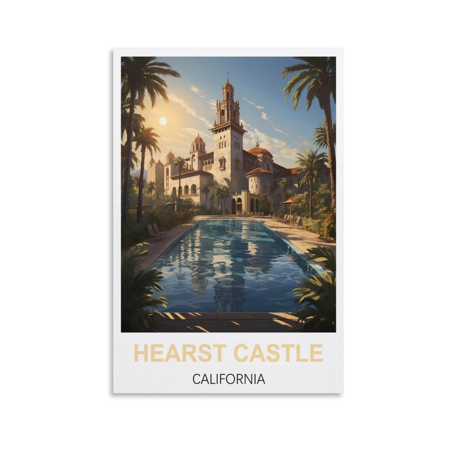 Metal Tin Sign,Hearst Castle Californias,Vintage Bar Club Cave Home Kitchen Rustic Wall Art Decor Funny Sign 30x30cm