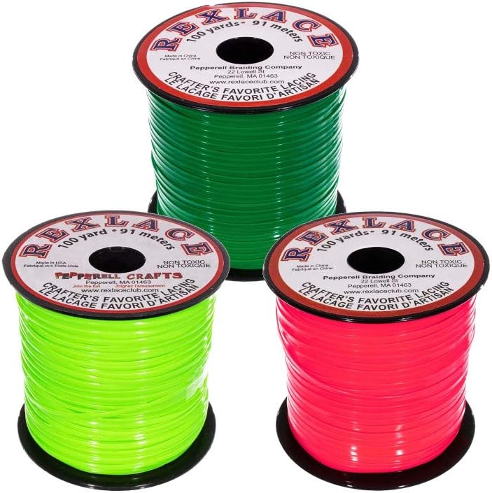 Craft County Rexlace Multicolor Bundle Packs – 100 Yards of Each Color (Watermelon)