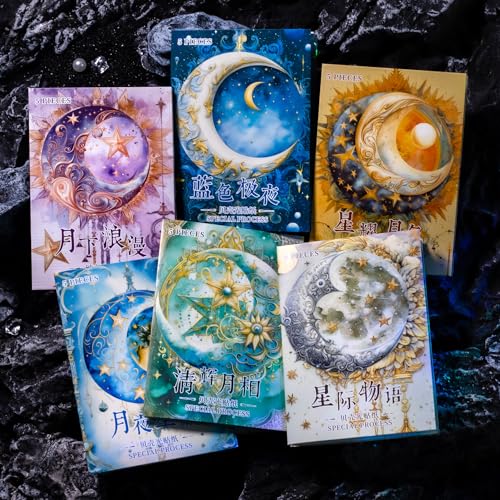Autocollants brillants pour journal intime et album créatif avec motifs étoiles