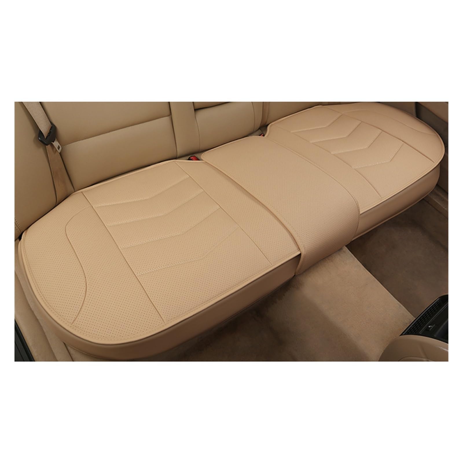 Housse de siège de voiture luxe universelle en simili cuir respirant de couleur beige