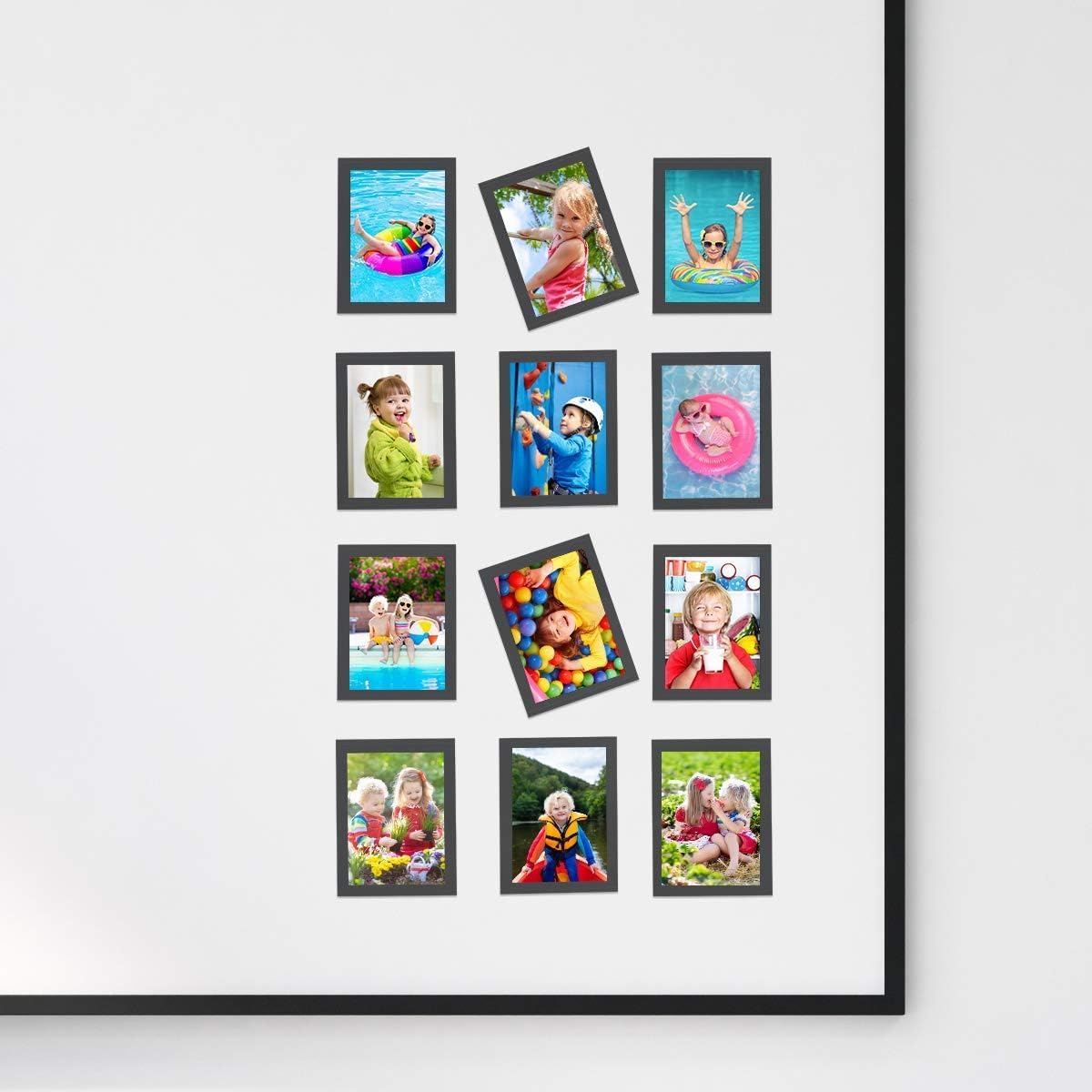 HIIMIEI Magnetic Photo Frames for Refrigerator 5x7 Inches,20 Pack, No Sratched Fridge Magnets Picture Frame Photo Sleeves Protected by Removable Film(Black)