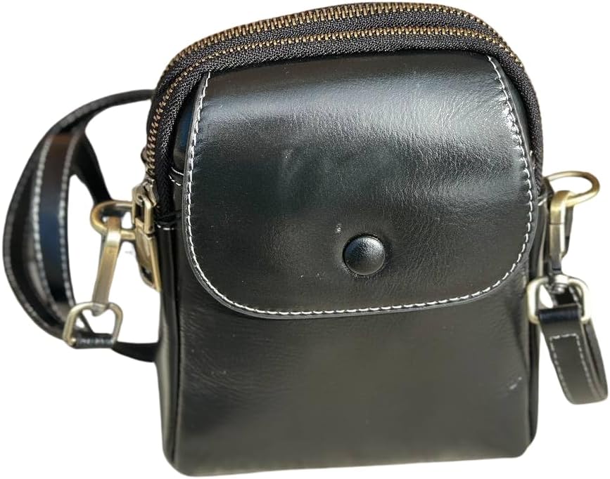 The Urban Classic — Compact Leather Bag for Style and Functionality Black