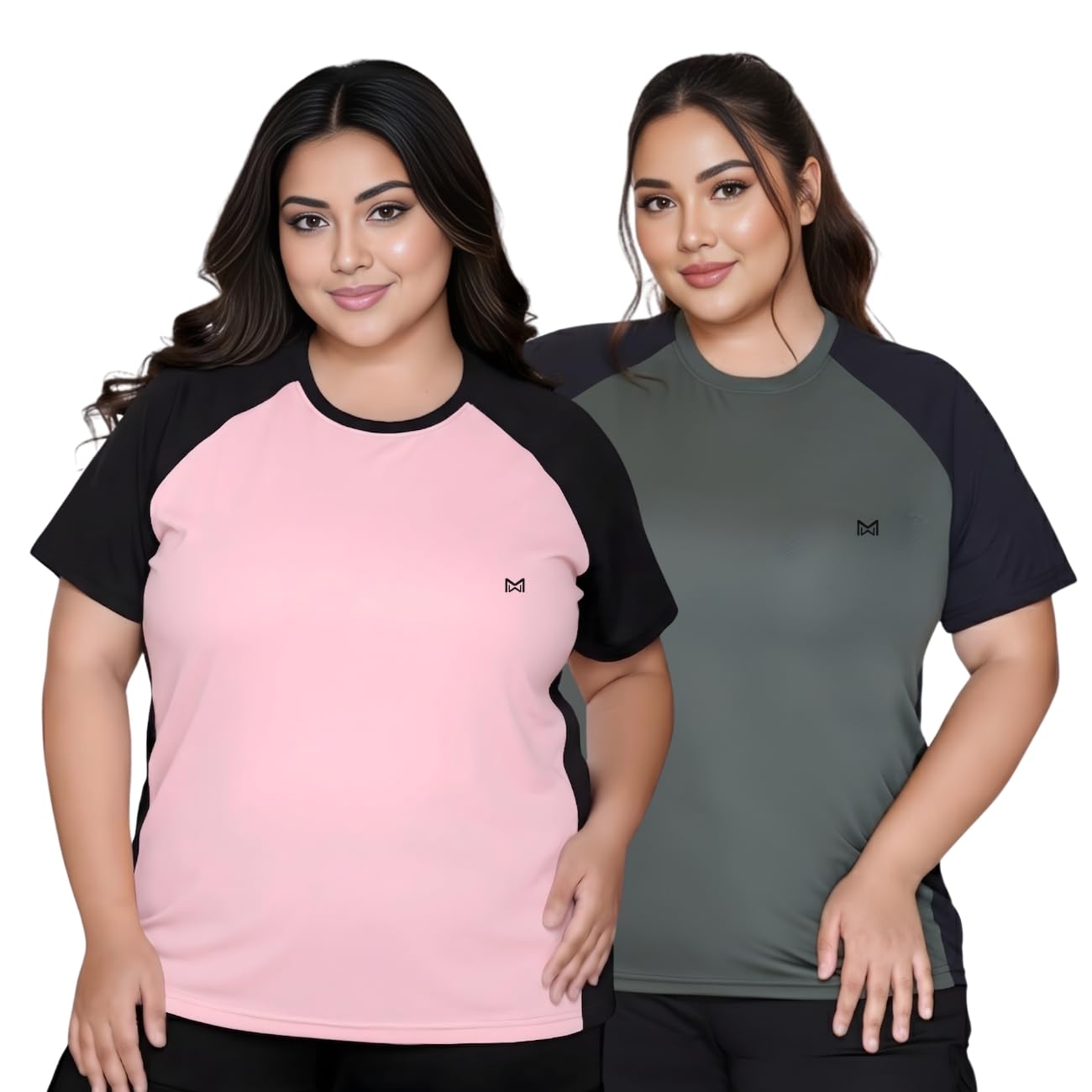white moon Gym Tshirt for Women Workout Dry Fit t Shirt Sports Tshirt | Gym Tshirts for Women | Lightweight Round Neck Breathable Half Sleeve Activewear Running Yoga Tops for Woman Combo Pack of 2-picture-53