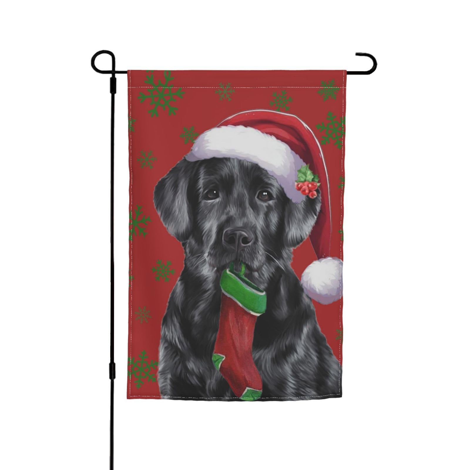 Labrador Lab Black Cute christmas Winter Retriever Garden Flag 12x18 Inch Double Sided Vertical Decoration Yard Small Flag For Outside Holiday Seasonal Outdoor