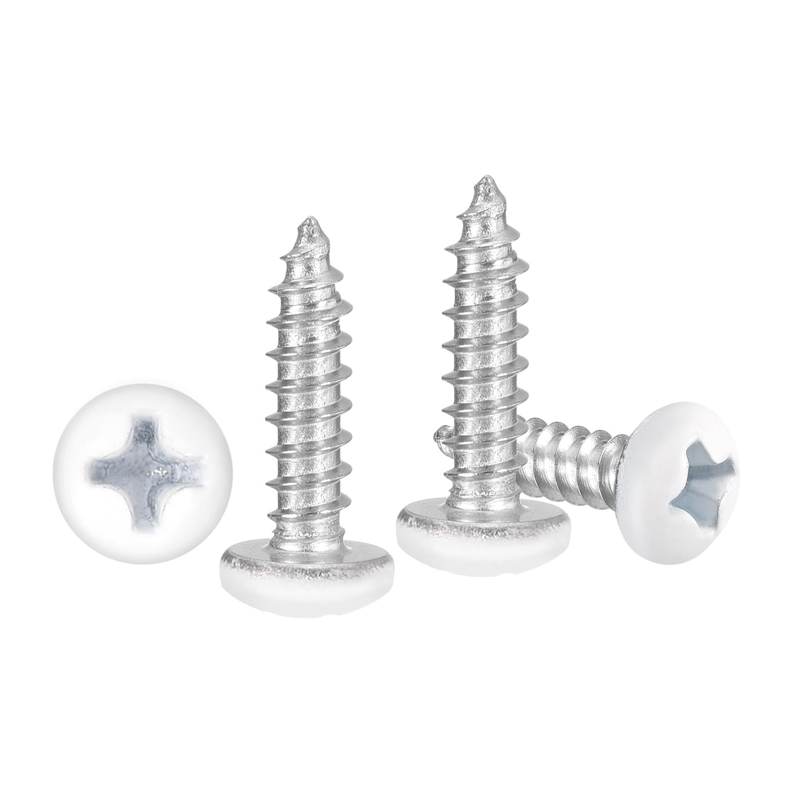 METALLIXITY Phillips Pan Head Self Tapping Screws(M3x12) 100Pcs, Carbon Steel Self Drilling Screw for Metal Wood Plastic, for Cabinet Wall Shutter Plate Rock Furniture, Blue White โ image 1