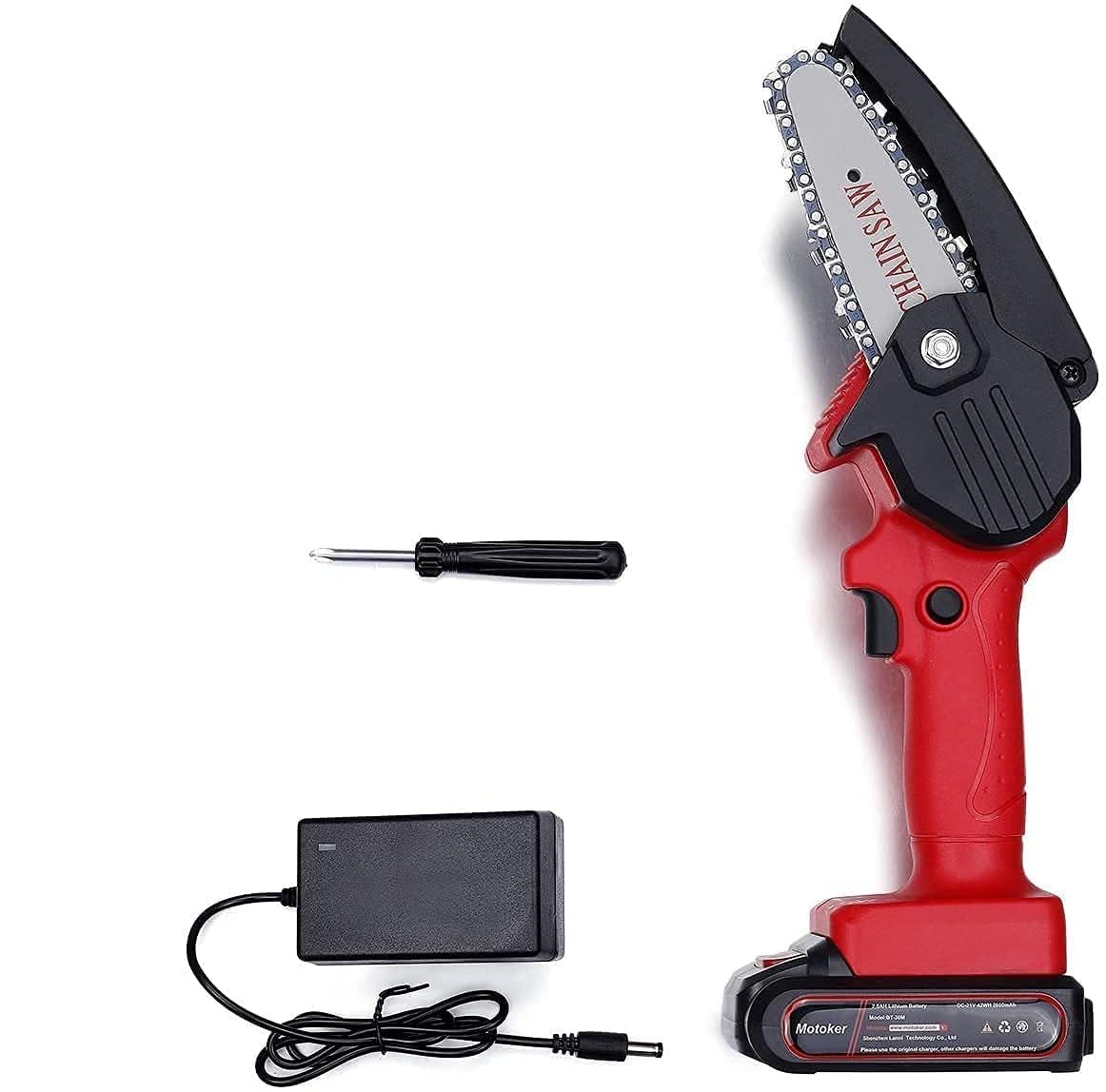 Fun Trove 24V Cordless Rechargeable Chainsaw, Battery Powered Electric Saw For Tree Branch Wood Cutting Garden Trimming Mini 5-Inch Portable Power Machine Procut One Hand Operated (2 Battery) (B0D4QX6QVX) Amazon Price History, Amazon Price Tracker