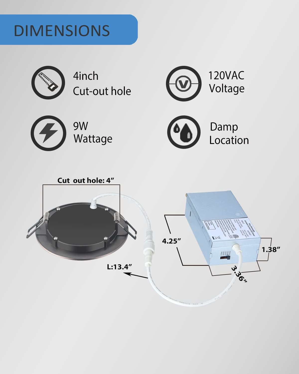 4in Bronze Recessed Light - Canless Oil Rubbed Bronze Trim LED Ceiling Fixture Wafer Light 5CCT Housing & Trim Kits Retrofit Recessed Lights 12Pack 4-inch Bronze