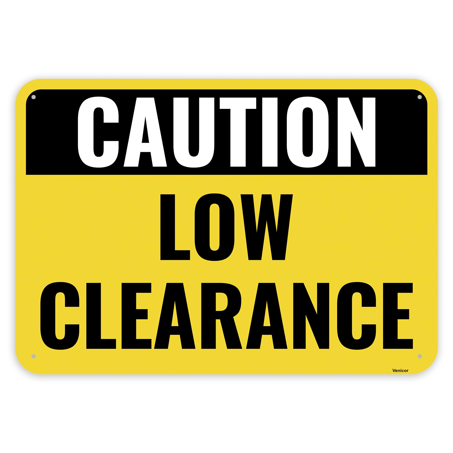 Low Clearance Sign, Caution Watch Your Head Safety Plaque, Aluminum, 12x8 Inch