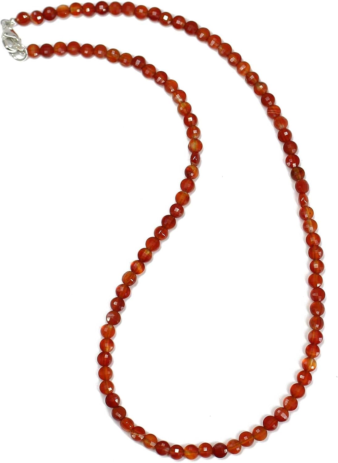 Handmade Red Carnelian Bead Necklace, Sparkly Red 4mm Gemstone Strand for Women