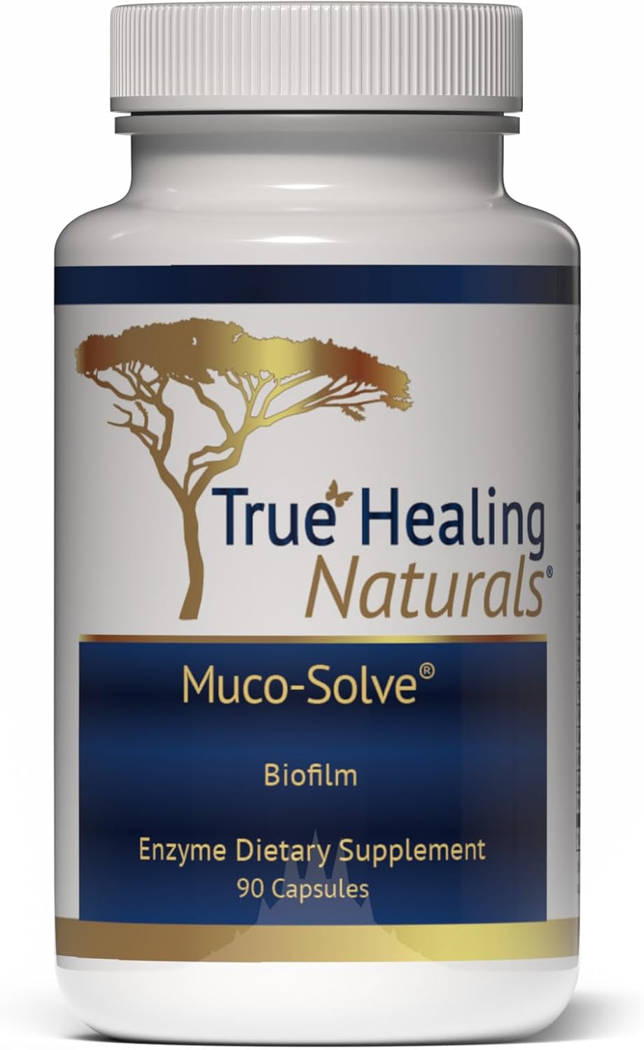 True Healing Naturals - Muco-Solve Biofilm - Gut Restoration and Gut Health - Unique Enzyme Combination to Dissolve Polysaccharide & Fibrin Components of Biofilm - 90 Capsules