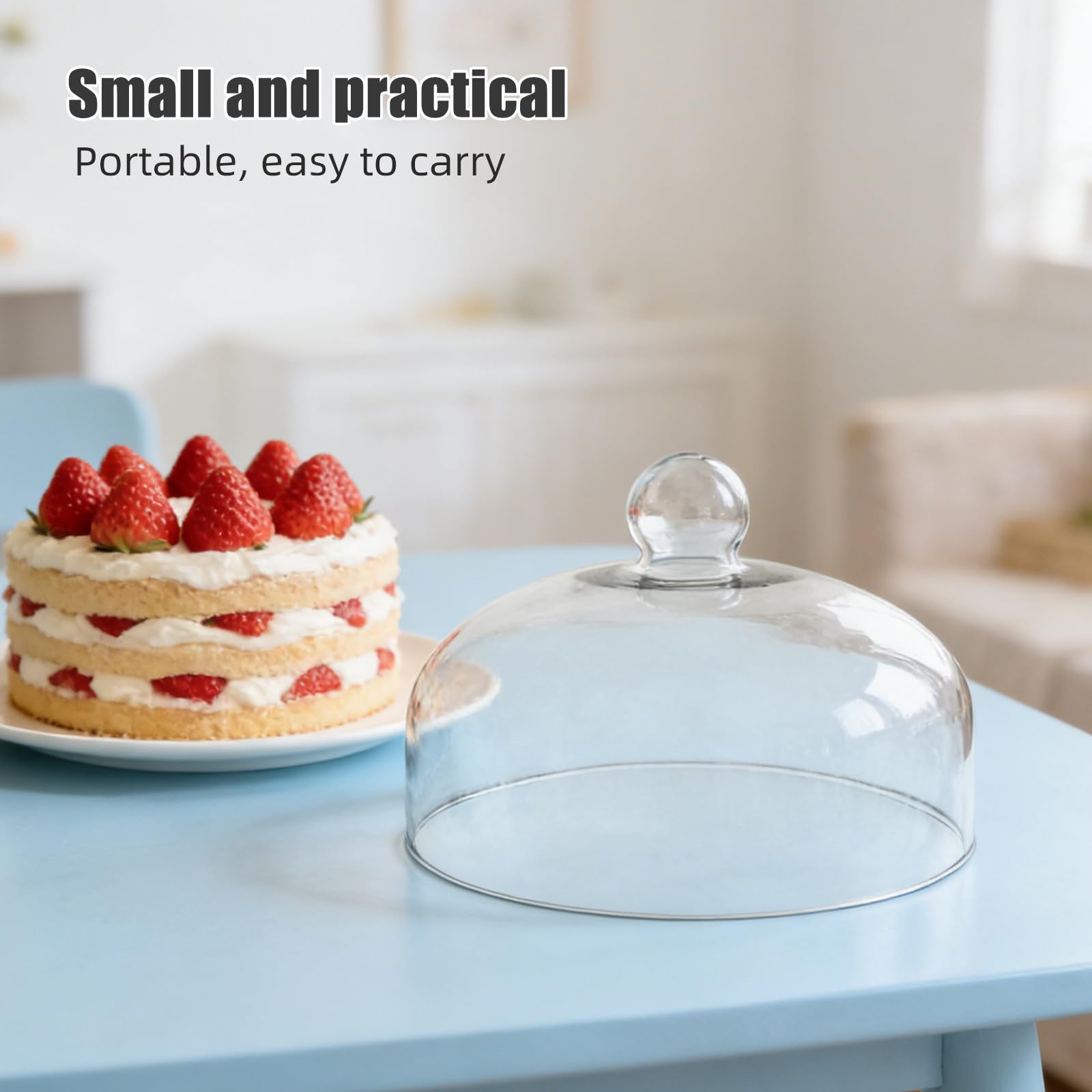 Cubierta para postre de vidrio de 30 cm, herramienta de exhibición para alimentos, cubierta transparente para pasteles para cocina y mesa dulce
