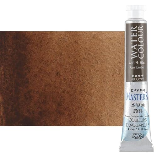 Marie's Masters Quality Watercolor Paint - Raw Umber, 9 mL - Concentrated Color, Pure Pigments, High Lightfastness Ratings