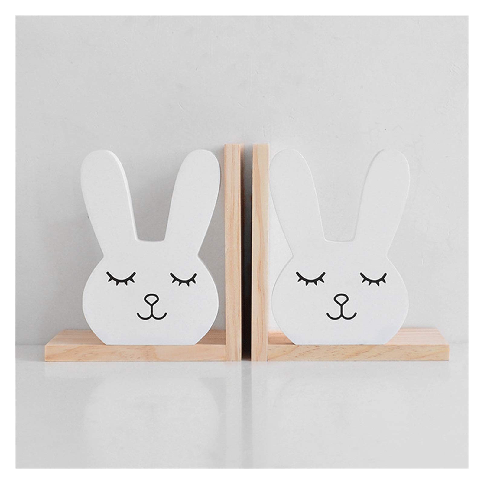Sujetalibros Sujetalibros de Madera Blanca Sujetalibros Lindos Extremos de Libros Verdes Portalibros para estantes Tapones de Libros para niños Sujetalibros Decorativos de 5.9x3.9X
