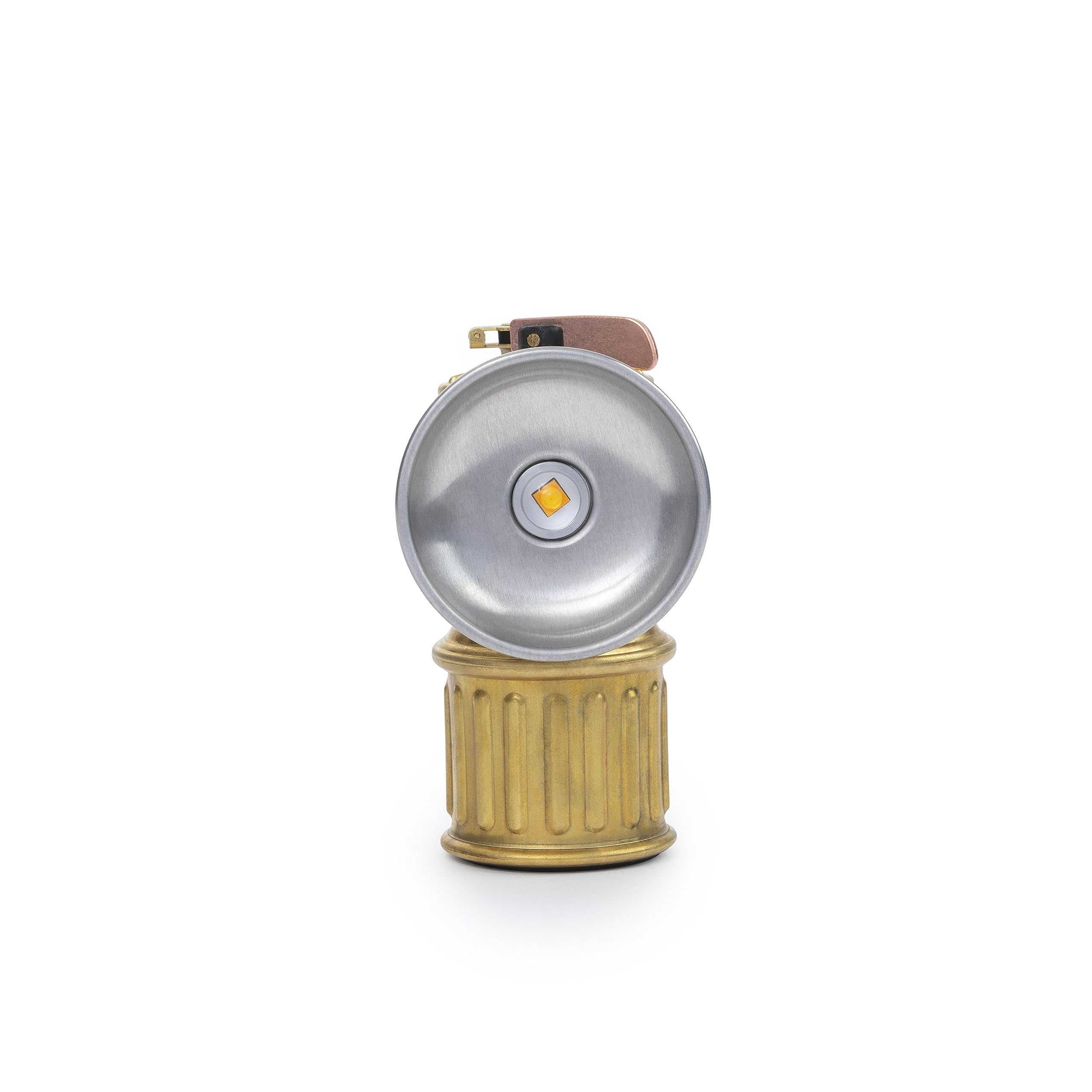 Barebones Miners Lantern – Vintage-Inspired Rechargeable LED Lantern with Dimmable Light, Magnetic Base, Weatherproof Design, and Brass Finish – Portable Camping and Indoor Decor Light